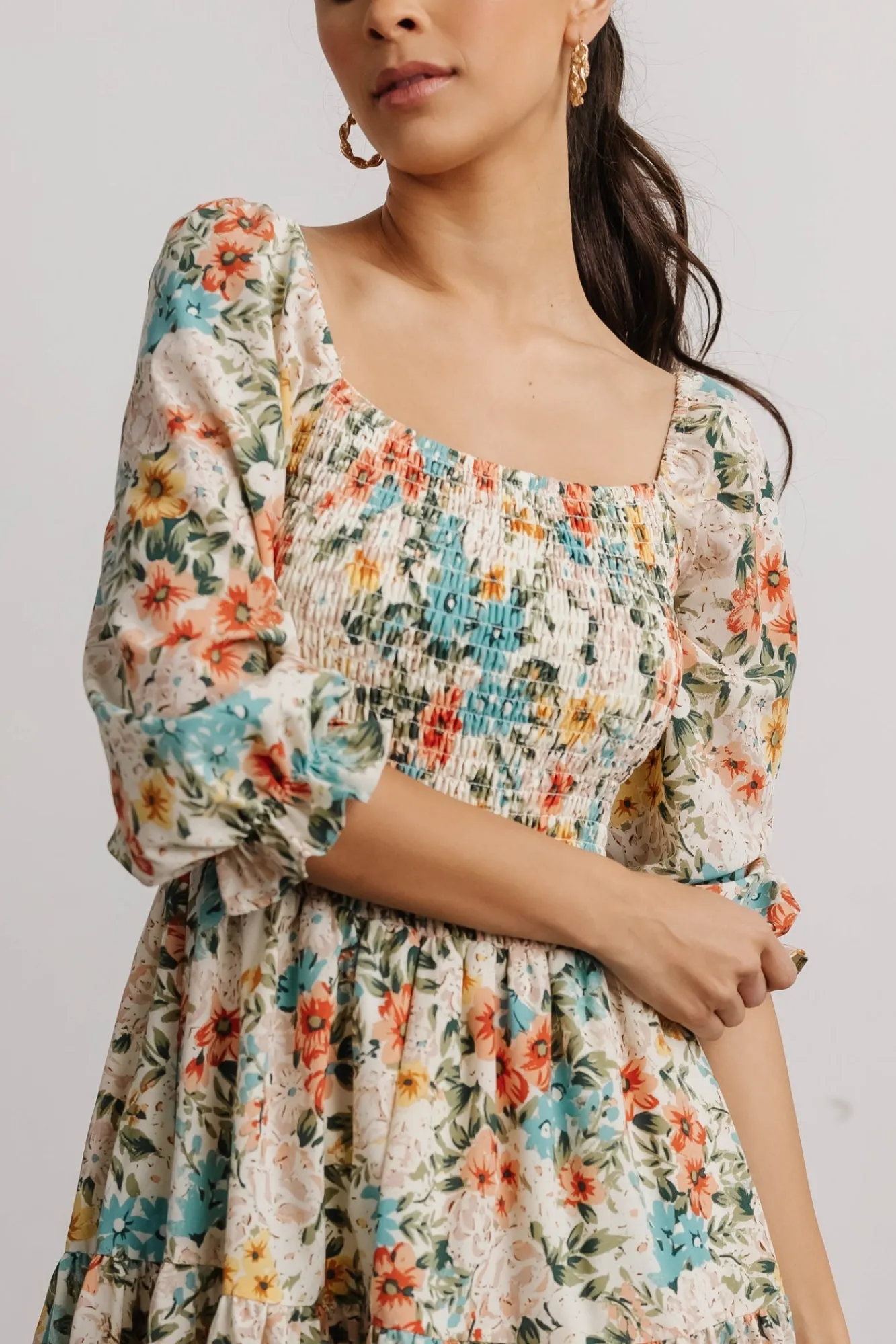 Baltic Born Marta Smocked Midi Dress | Summer Floral