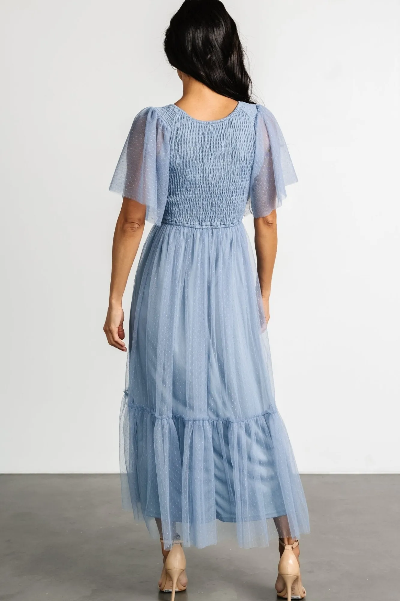 Baltic Born Martha Smocked Tulle Dress | Dusty Blue
