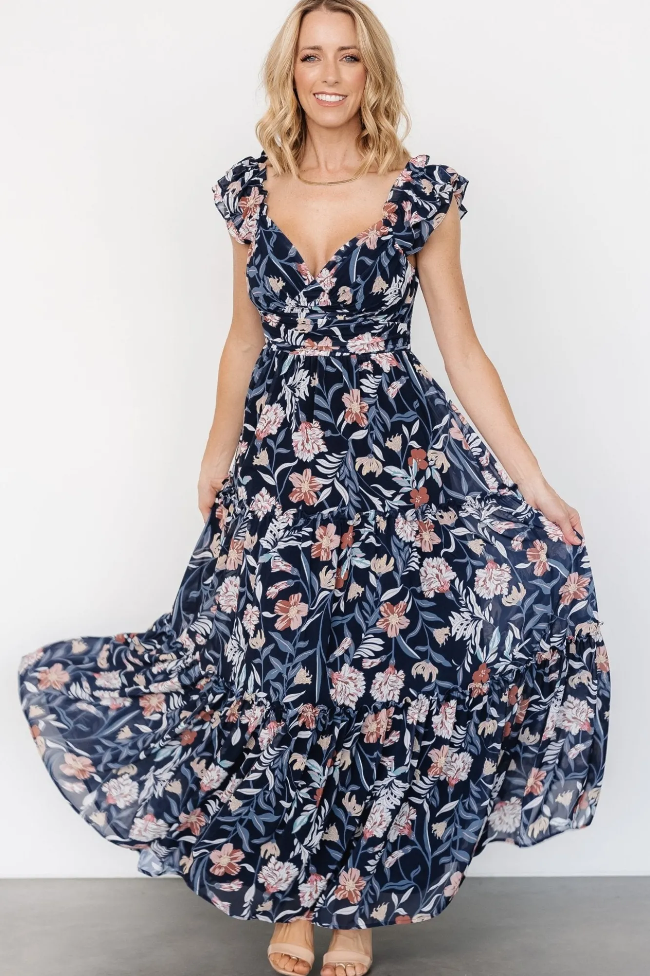 Baltic Born Martina Maxi Dress | Navy Multi
