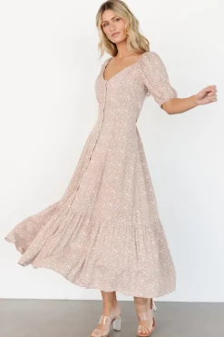 Baltic Born Mathilda Button Maxi Dress | Beige Floral