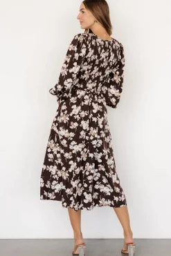 Baltic Born Matilda Smocked Midi Dress | Brown Floral