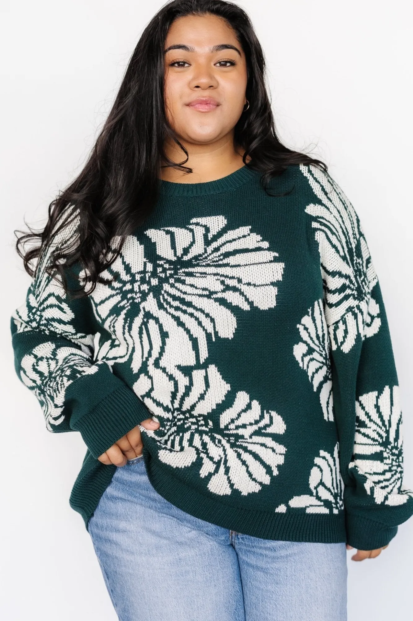 Baltic Born Maude Sweater | Green + Off White