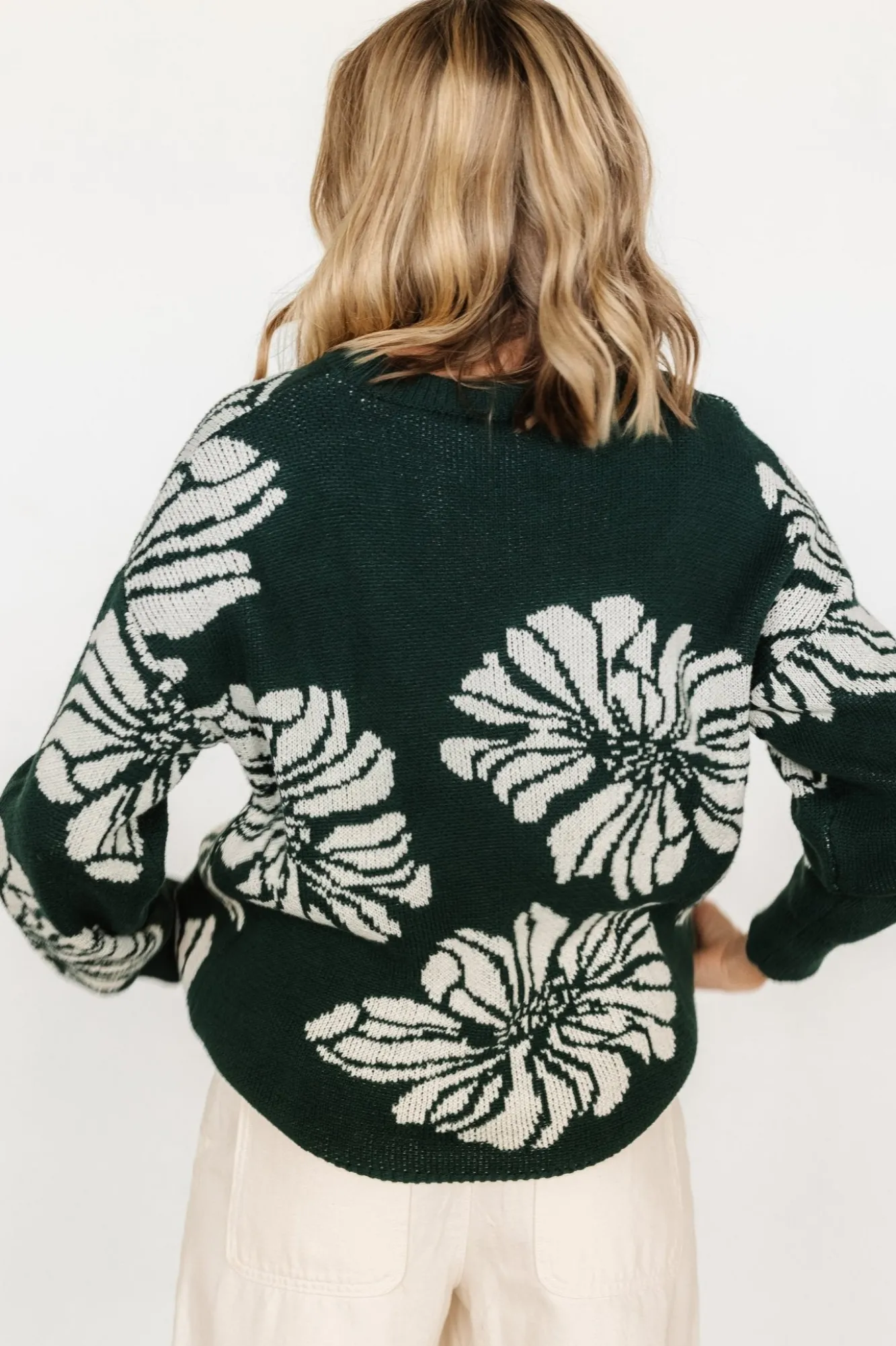 Baltic Born Maude Sweater | Green + Off White