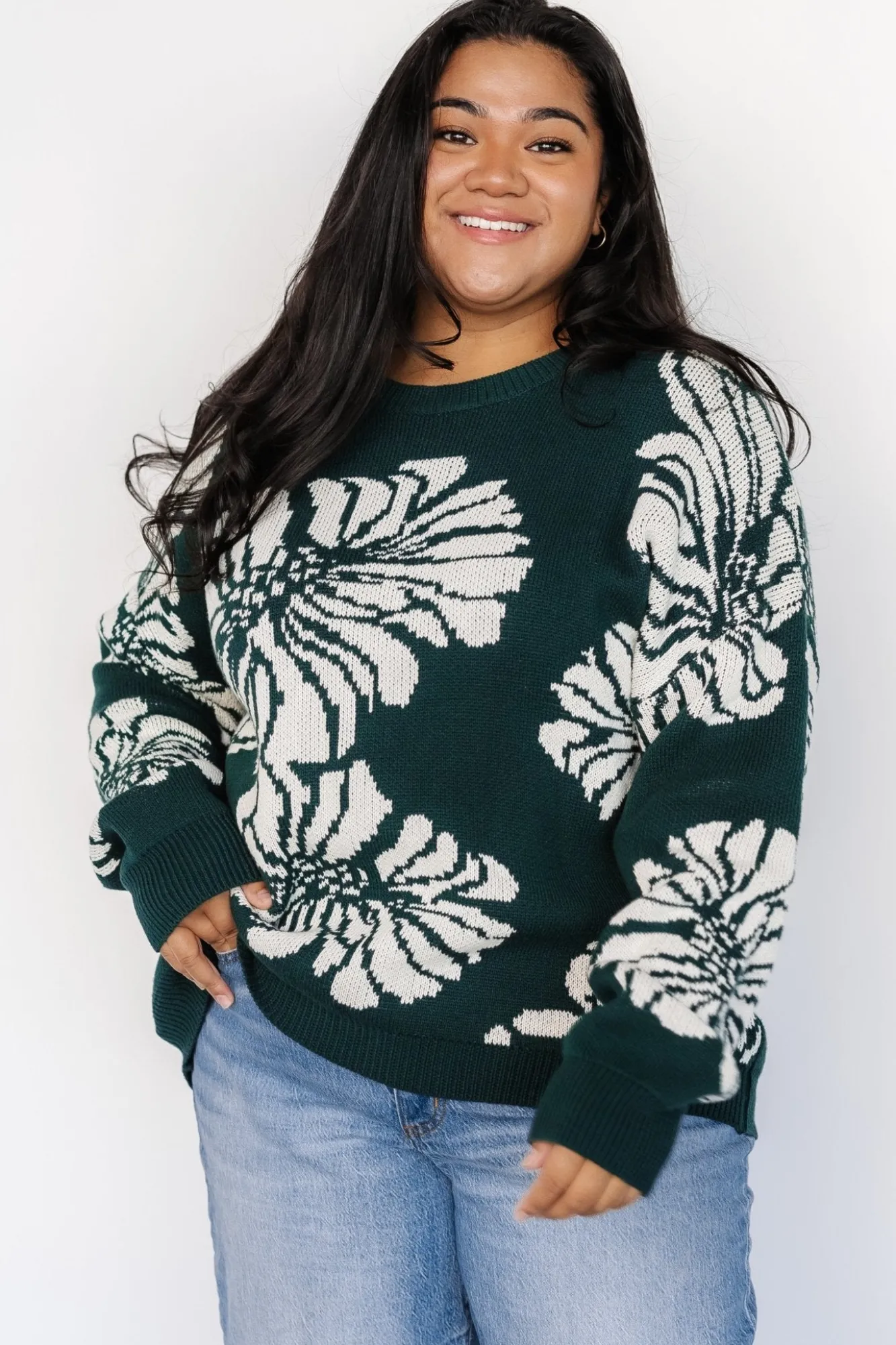Baltic Born Maude Sweater | Green + Off White