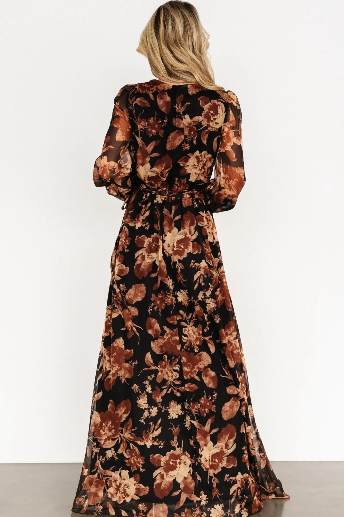 Baltic Born Maura Wrap Maxi Dress | Black Print