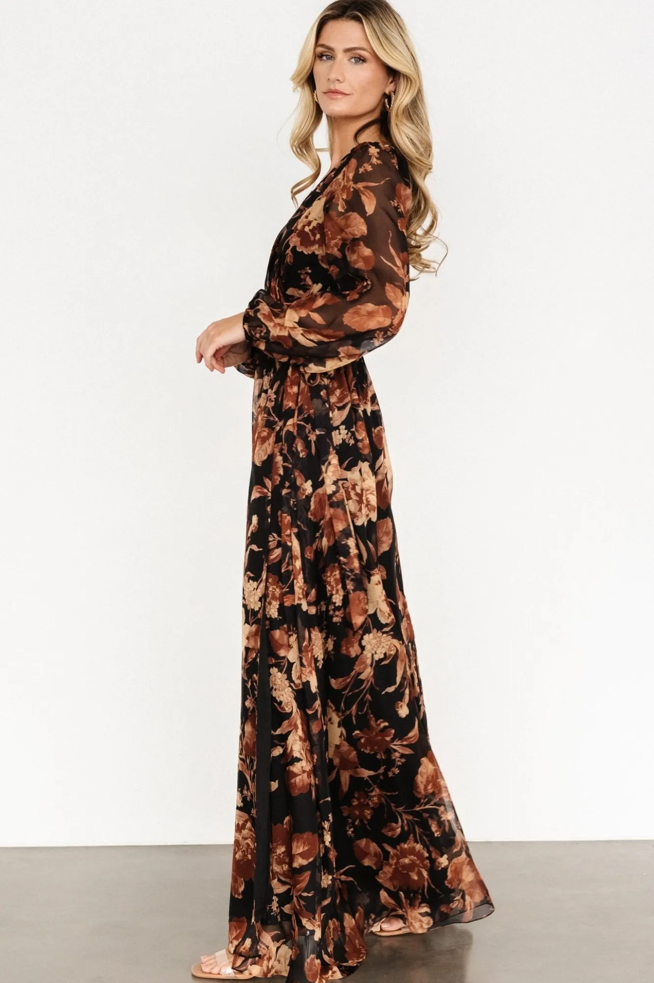 Baltic Born Maura Wrap Maxi Dress | Black Print