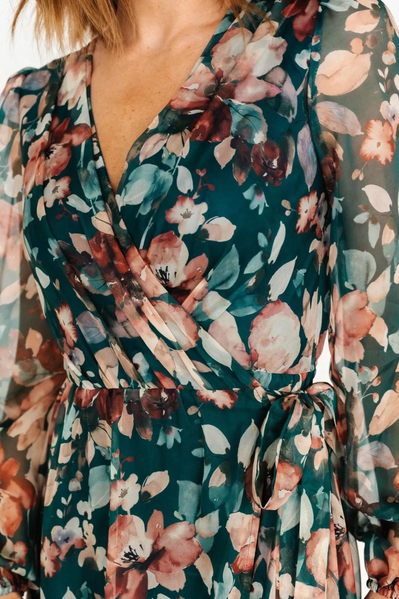 Baltic Born Maura Wrap Maxi Dress | Emerald Floral