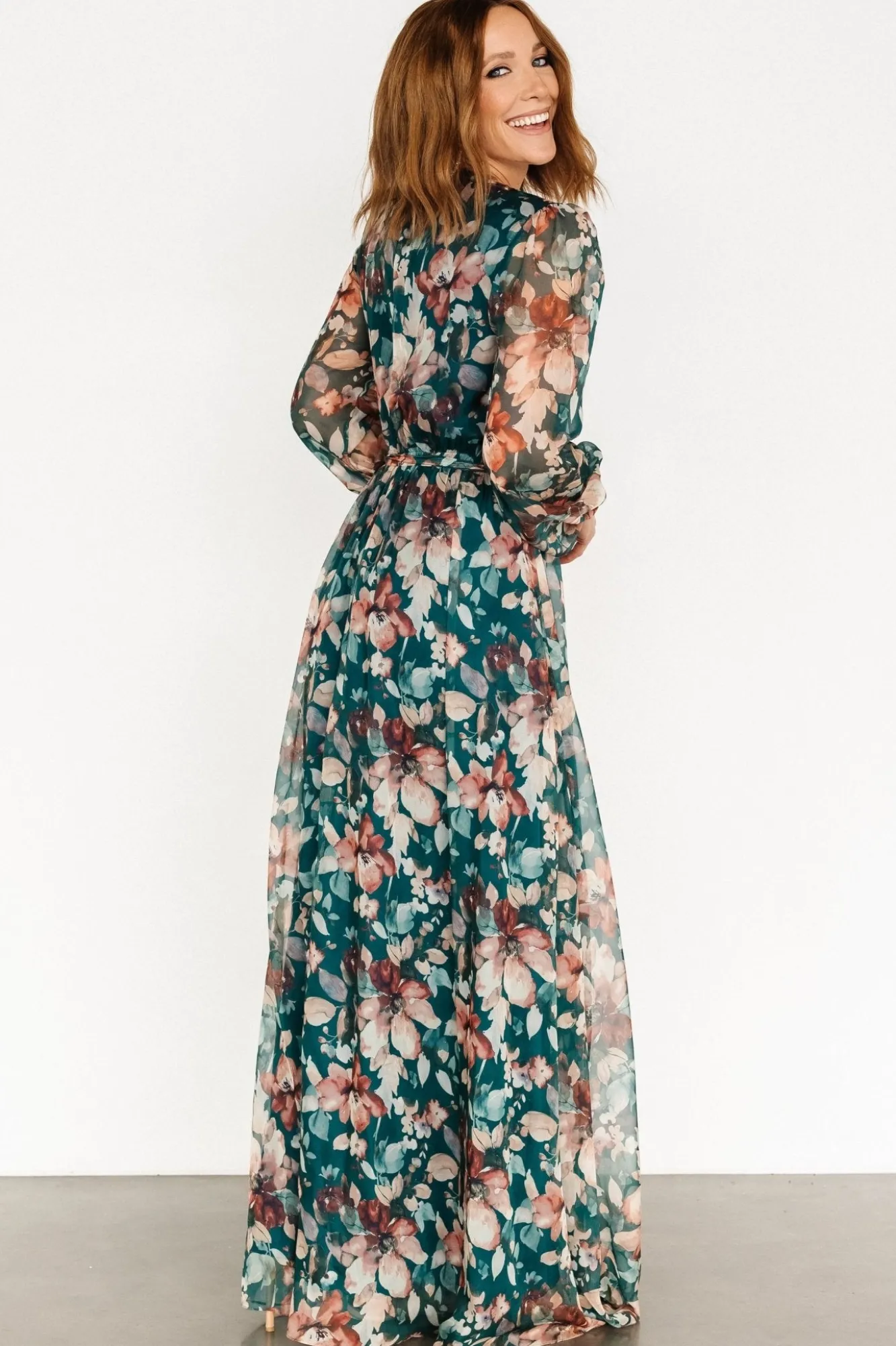 Baltic Born Maura Wrap Maxi Dress | Emerald Floral