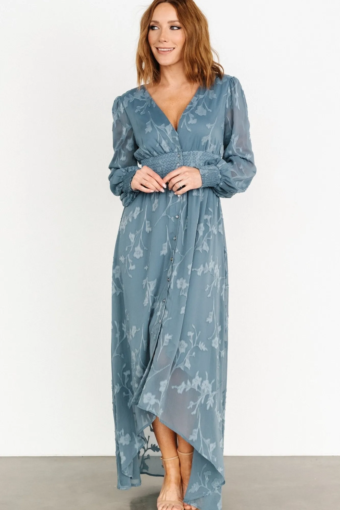 Baltic Born Mayfair High Low Maxi Dress | Slate Blue