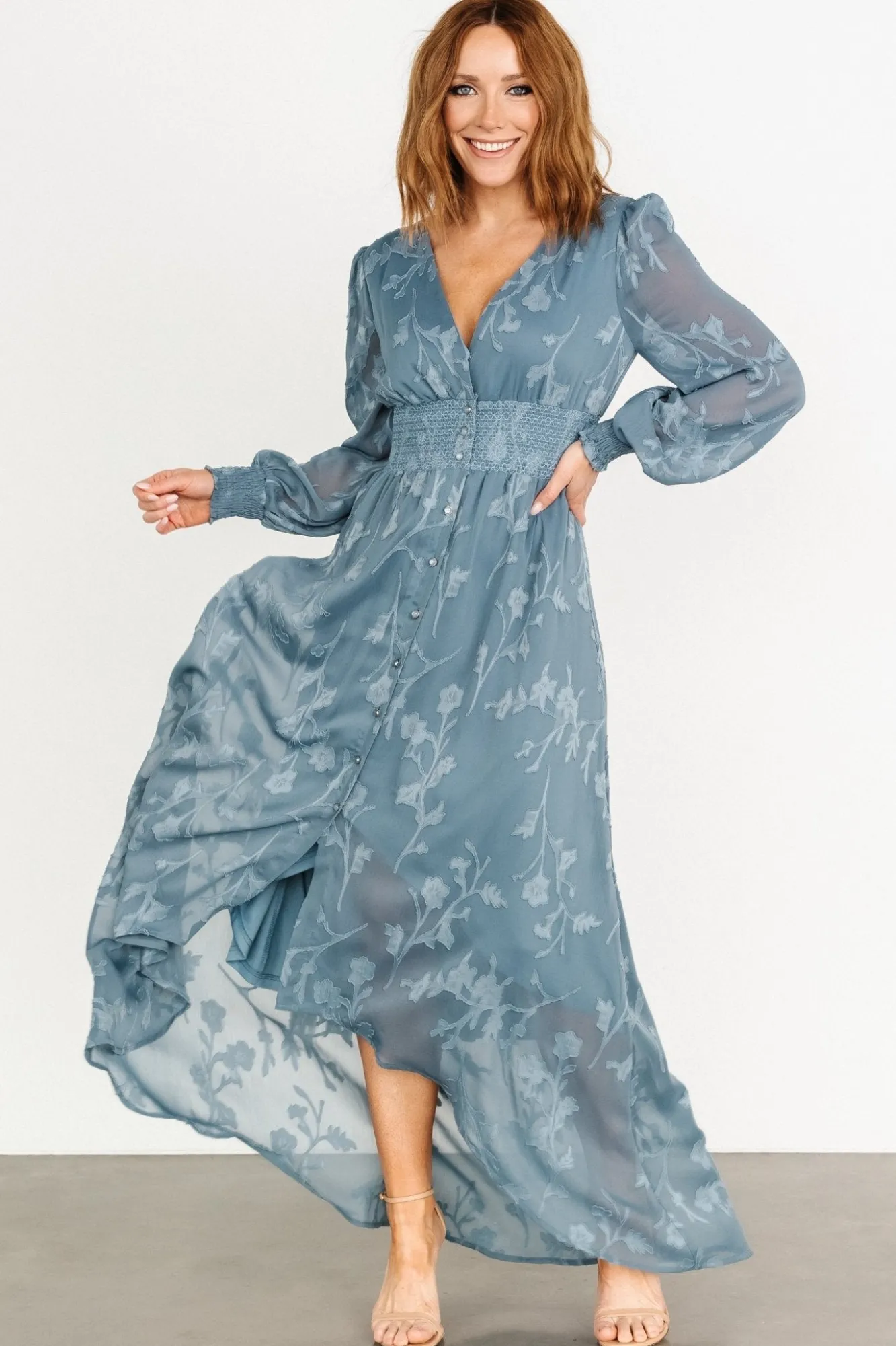Baltic Born Mayfair High Low Maxi Dress | Slate Blue
