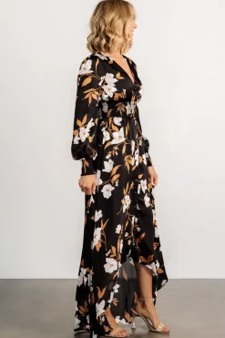 Baltic Born Mayfair High Low Maxi Dress | Black Floral