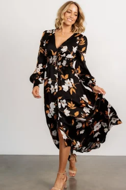 Baltic Born Mayfair High Low Maxi Dress | Black Floral