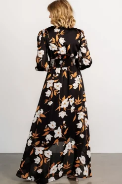Baltic Born Mayfair High Low Maxi Dress | Black Floral