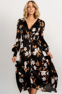 Baltic Born Mayfair High Low Maxi Dress | Black Floral