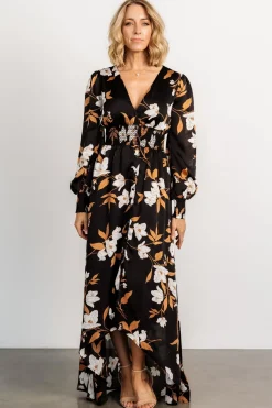 Baltic Born Mayfair High Low Maxi Dress | Black Floral