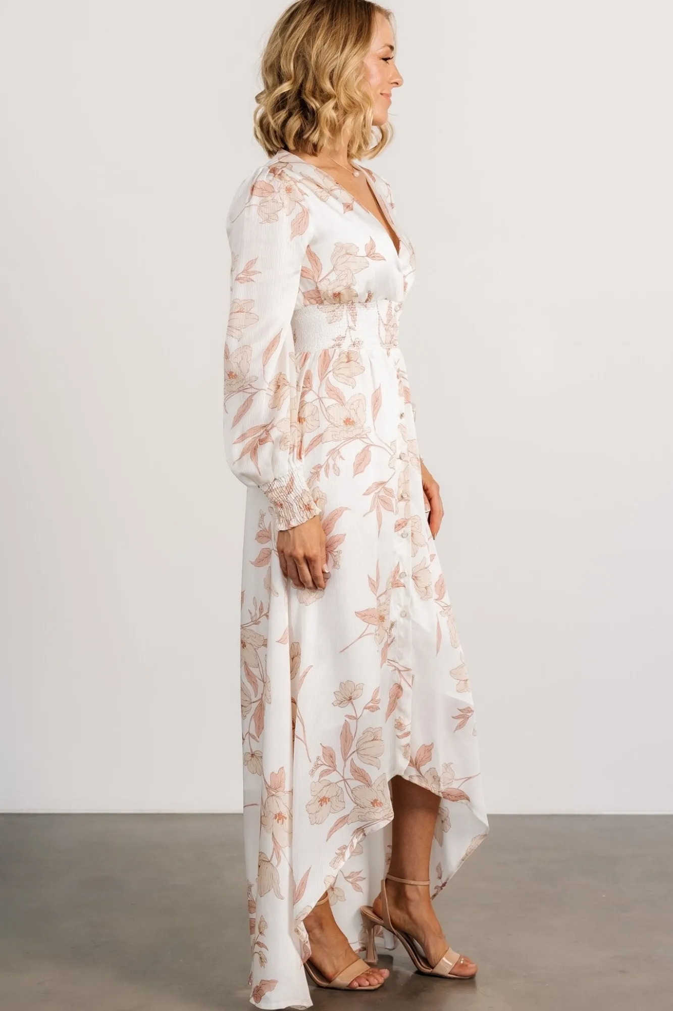 Baltic Born Mayfair High Low Maxi Dress | White Floral