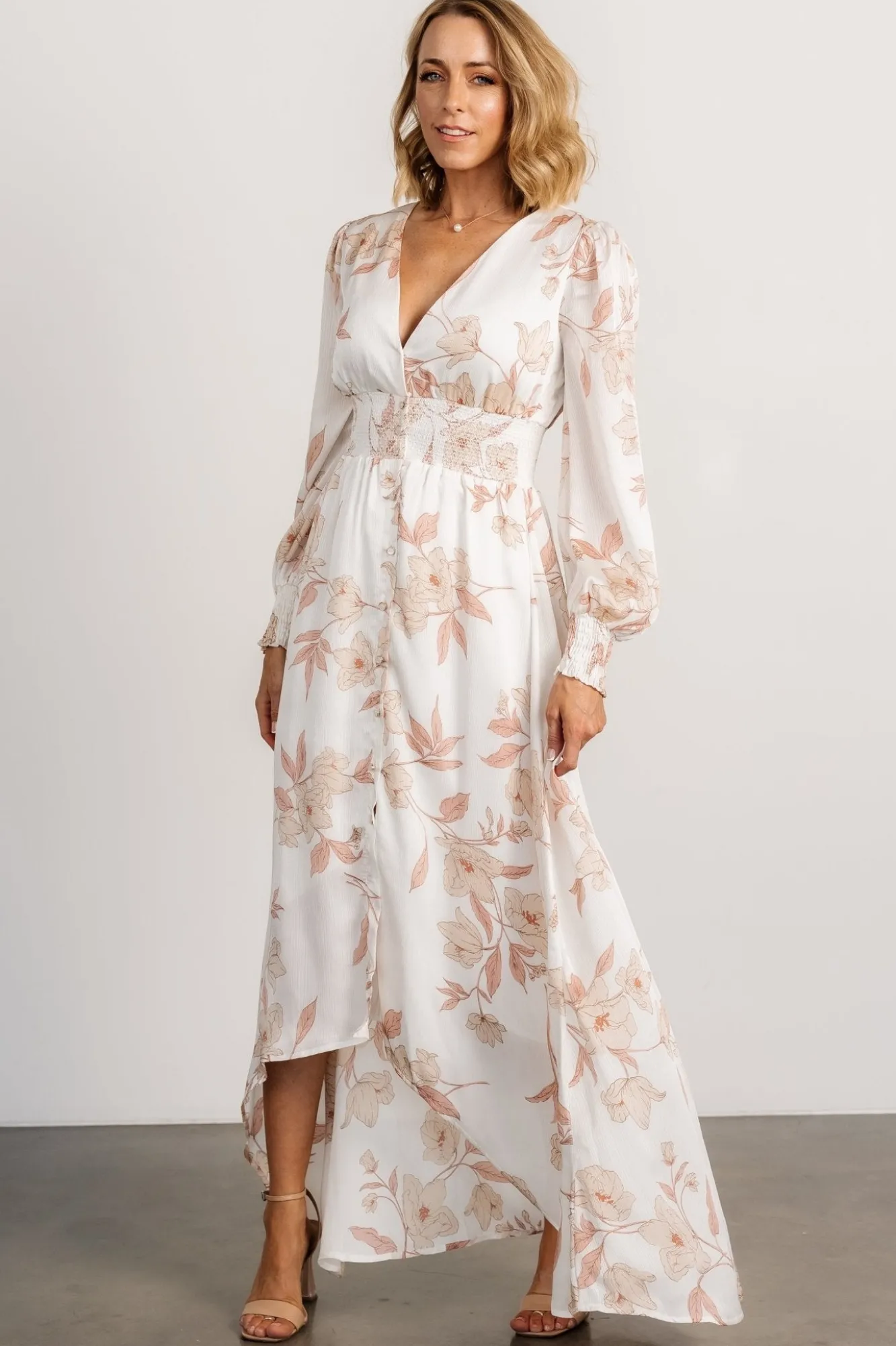 Baltic Born Mayfair High Low Maxi Dress | White Floral