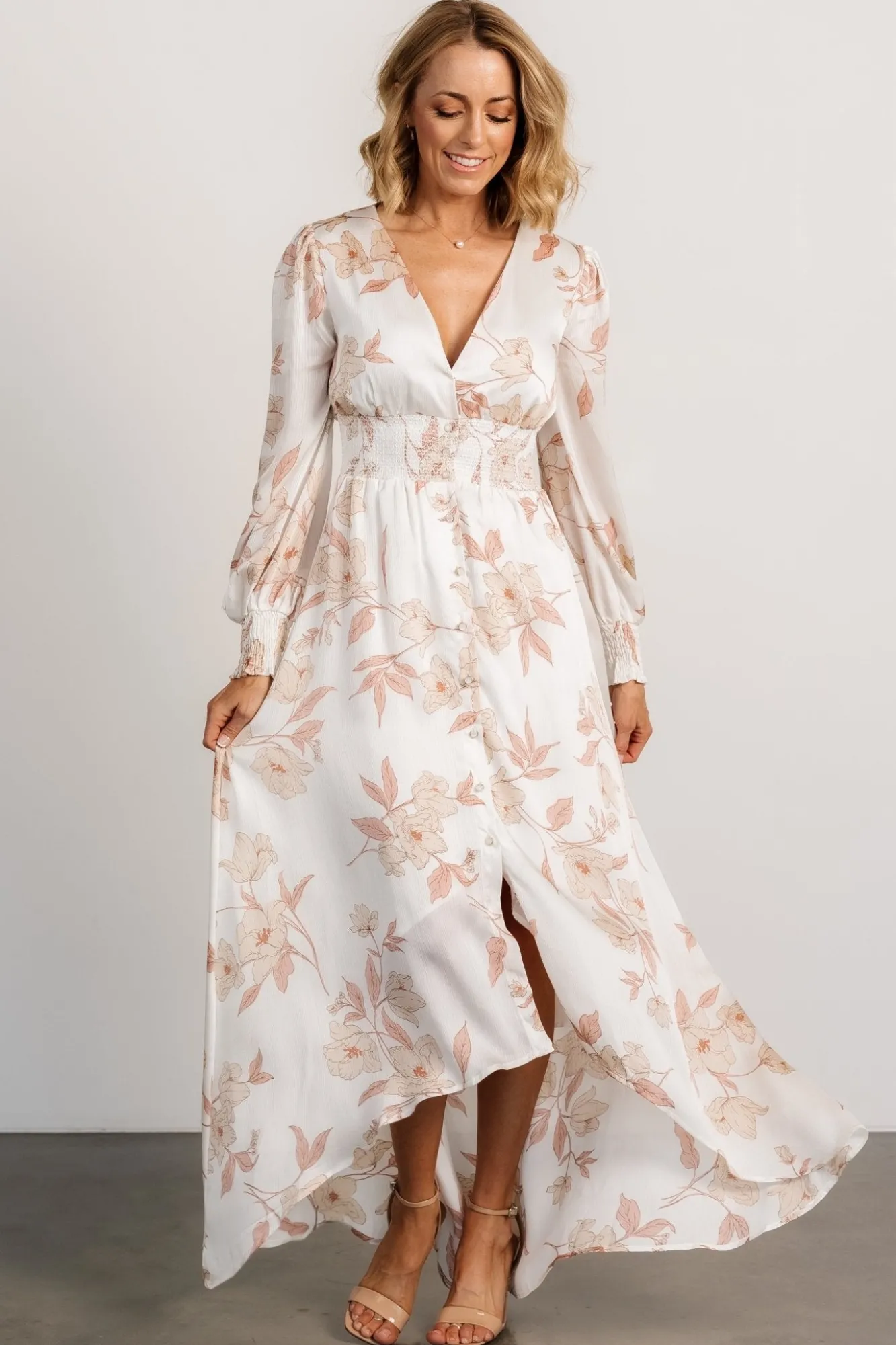 Baltic Born Mayfair High Low Maxi Dress | White Floral