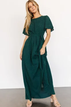 Baltic Born McCall Textured Maxi Dress | Dark Green