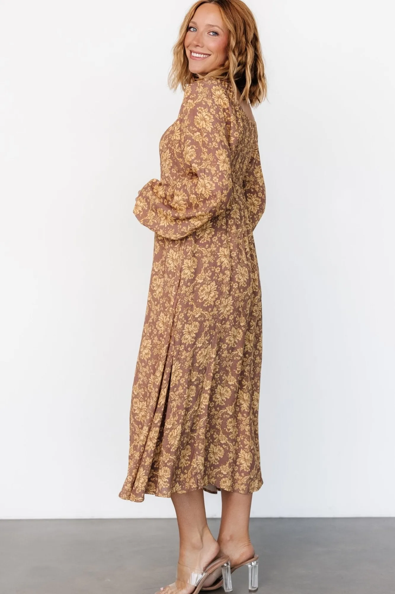 Baltic Born McKinney Dress | Brown + Gold Floral