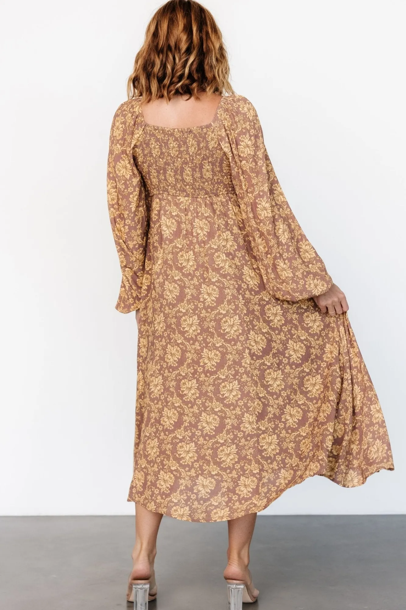 Baltic Born McKinney Dress | Brown + Gold Floral