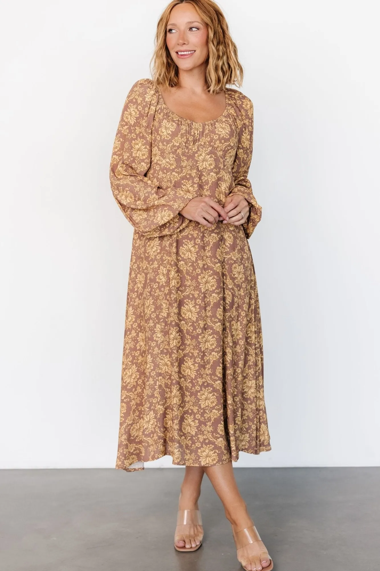 Baltic Born McKinney Dress | Brown + Gold Floral