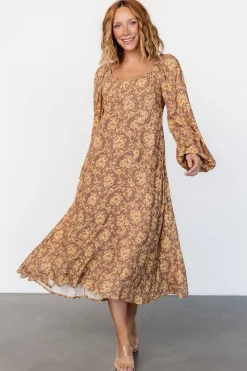 Baltic Born McKinney Dress | Brown + Gold Floral