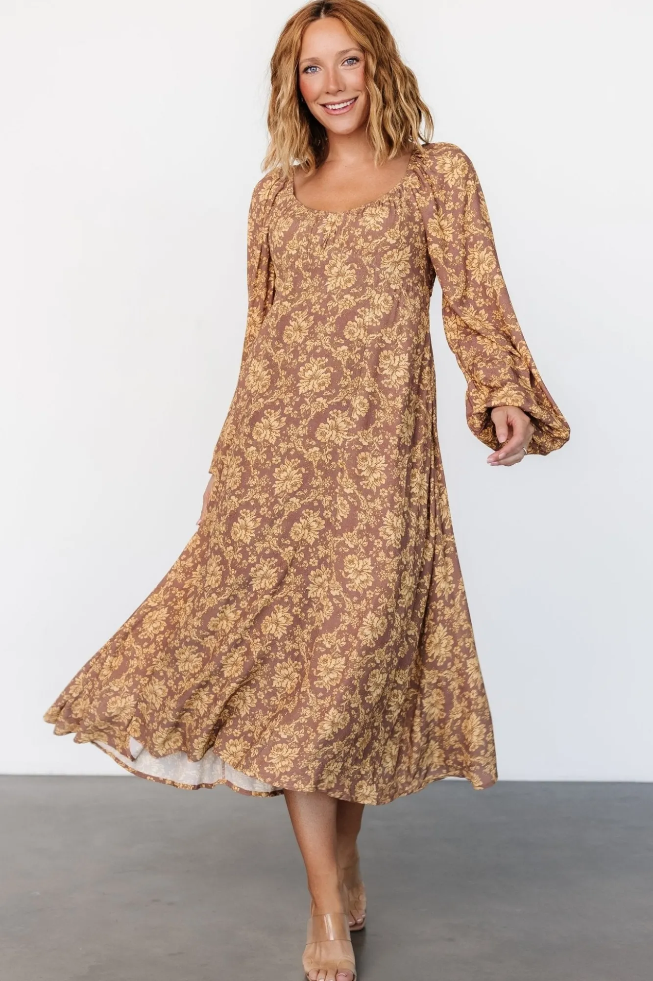 Baltic Born McKinney Dress | Brown + Gold Floral