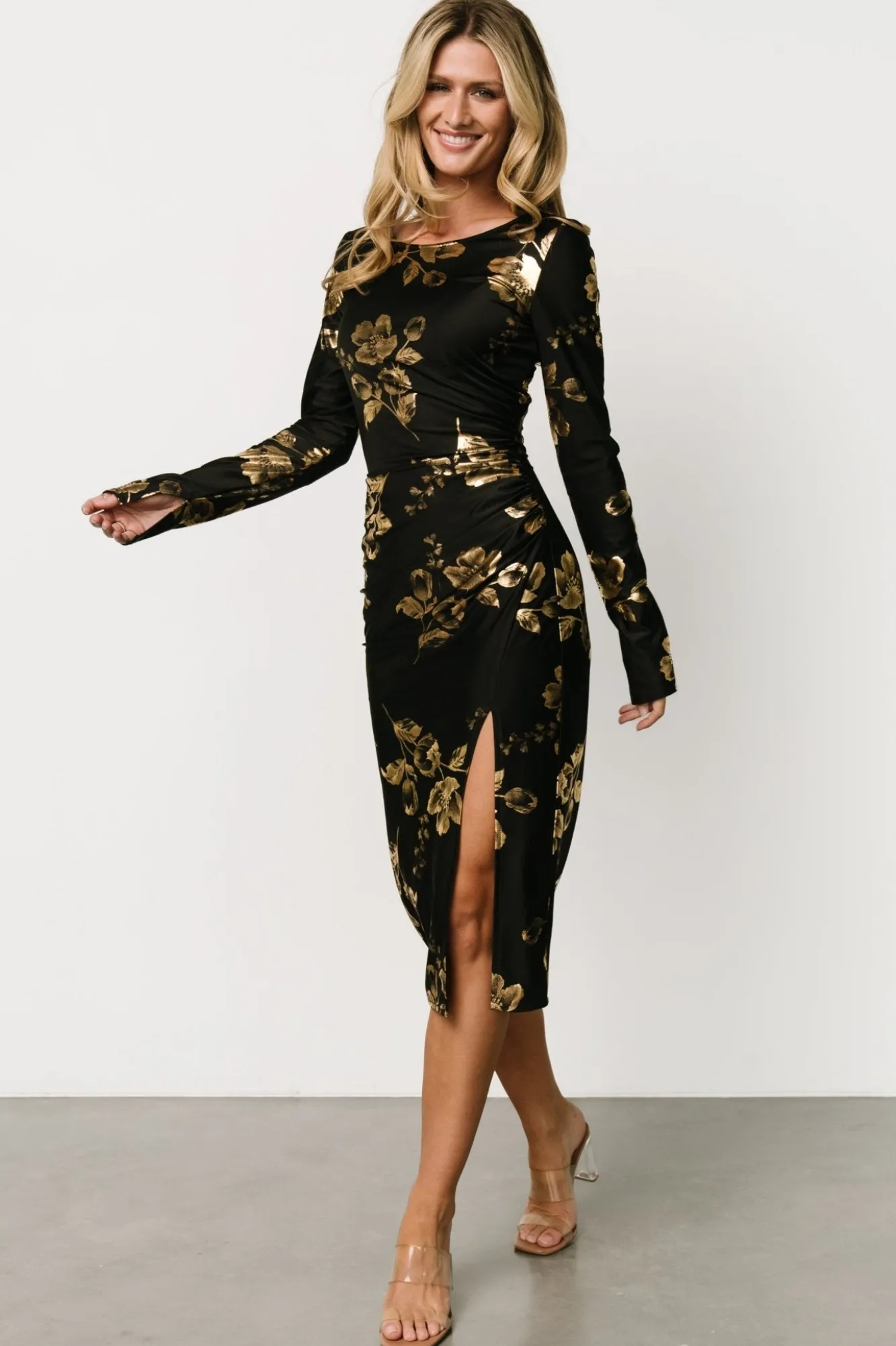 Baltic Born McQueen Midi Dress | Black + Gold