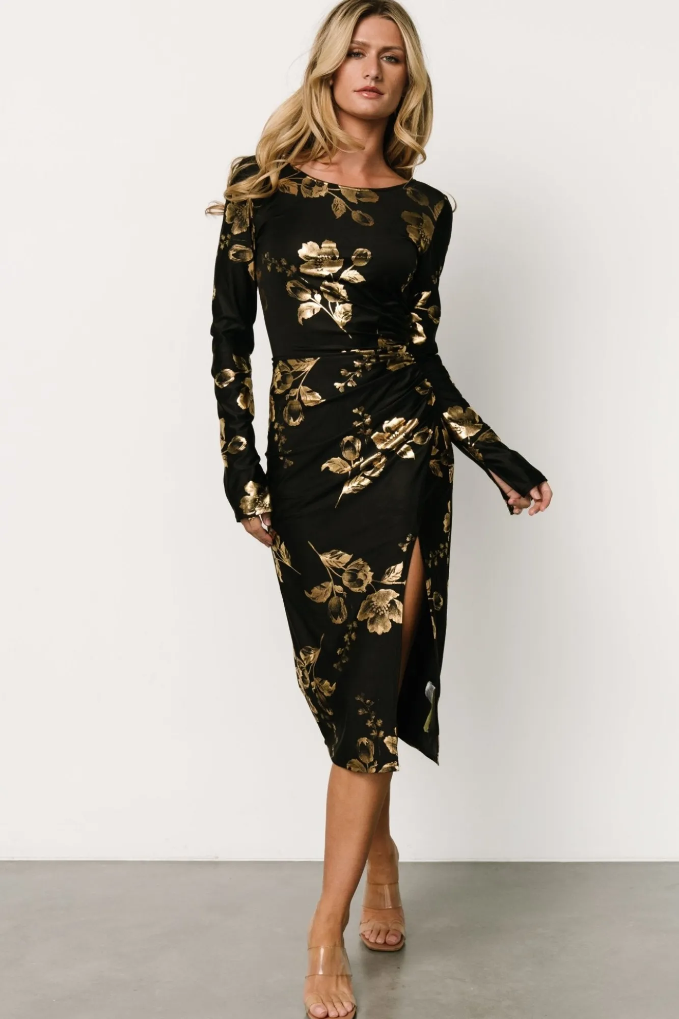Baltic Born McQueen Midi Dress | Black + Gold