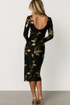 Baltic Born McQueen Midi Dress | Black + Gold