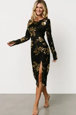 Baltic Born McQueen Midi Dress | Black + Gold