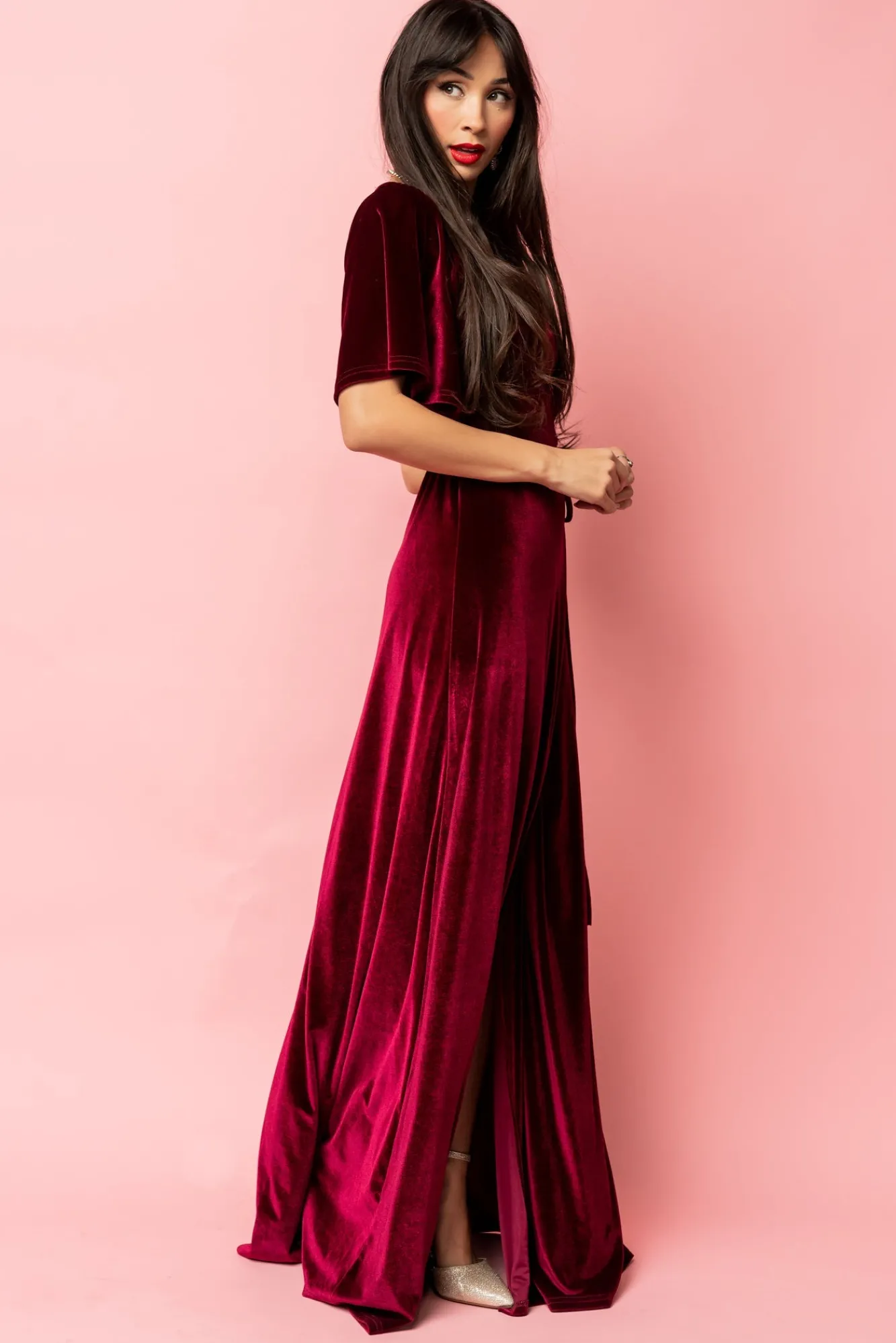 Baltic Born Meghan Velvet Wrap Maxi Dress |