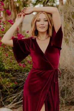 Baltic Born Meghan Velvet Wrap Maxi Dress |