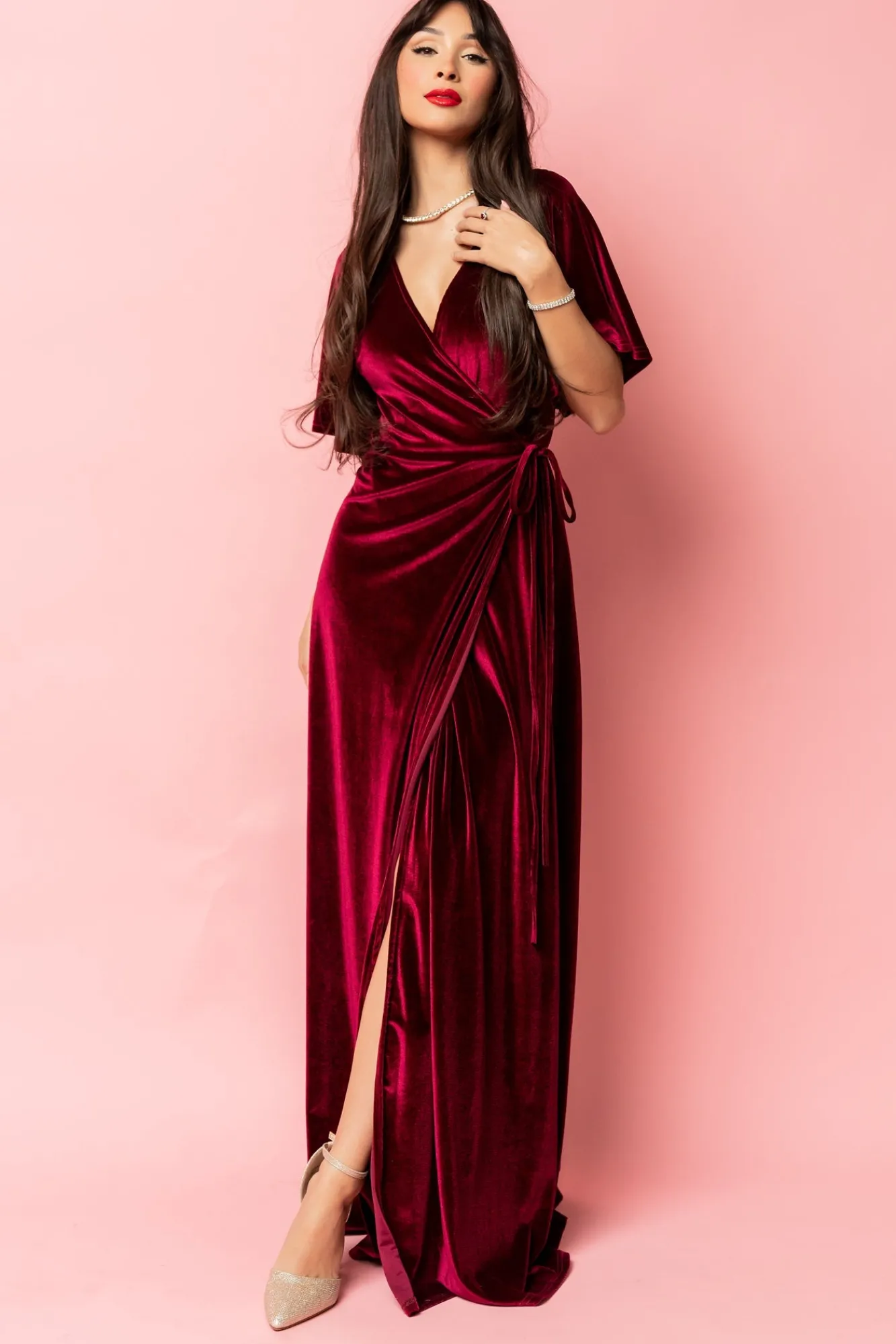 Baltic Born Meghan Velvet Wrap Maxi Dress |