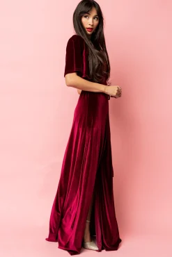 Baltic Born Meghan Velvet Wrap Maxi Dress |