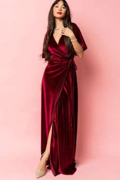 Baltic Born Meghan Velvet Wrap Maxi Dress |