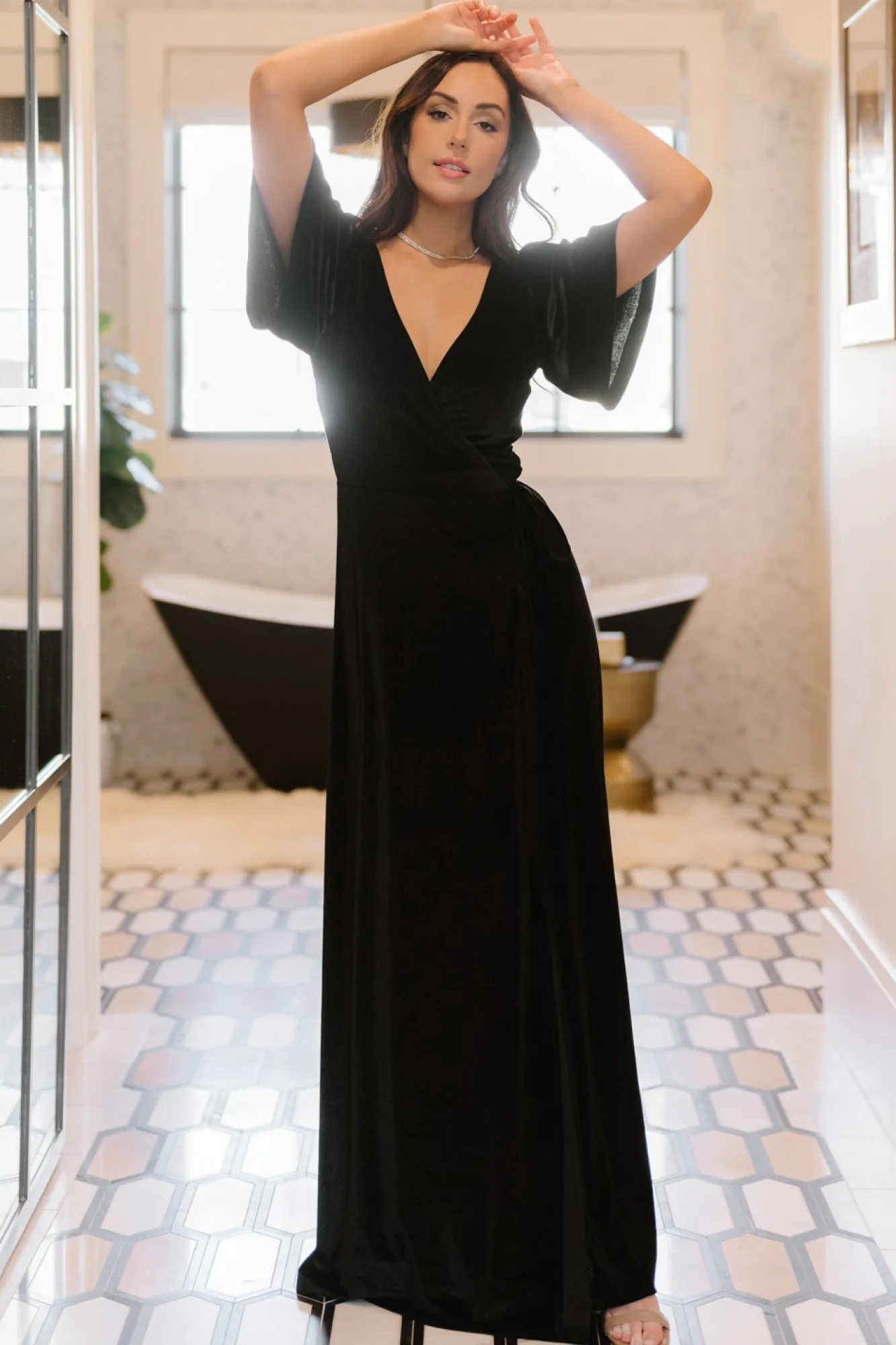Baltic Born Meghan Velvet Wrap Maxi Dress |