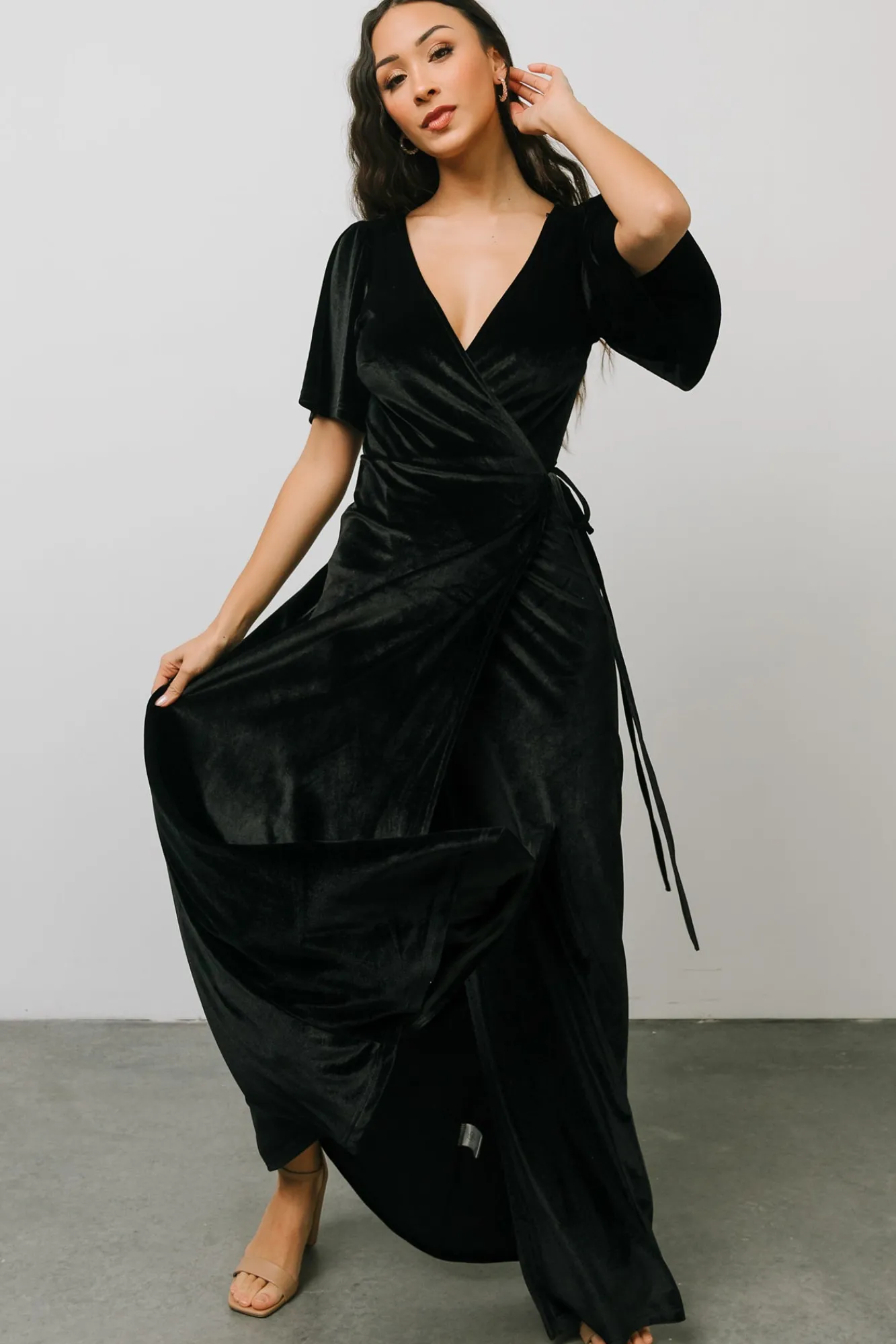 Baltic Born Meghan Velvet Wrap Maxi Dress |