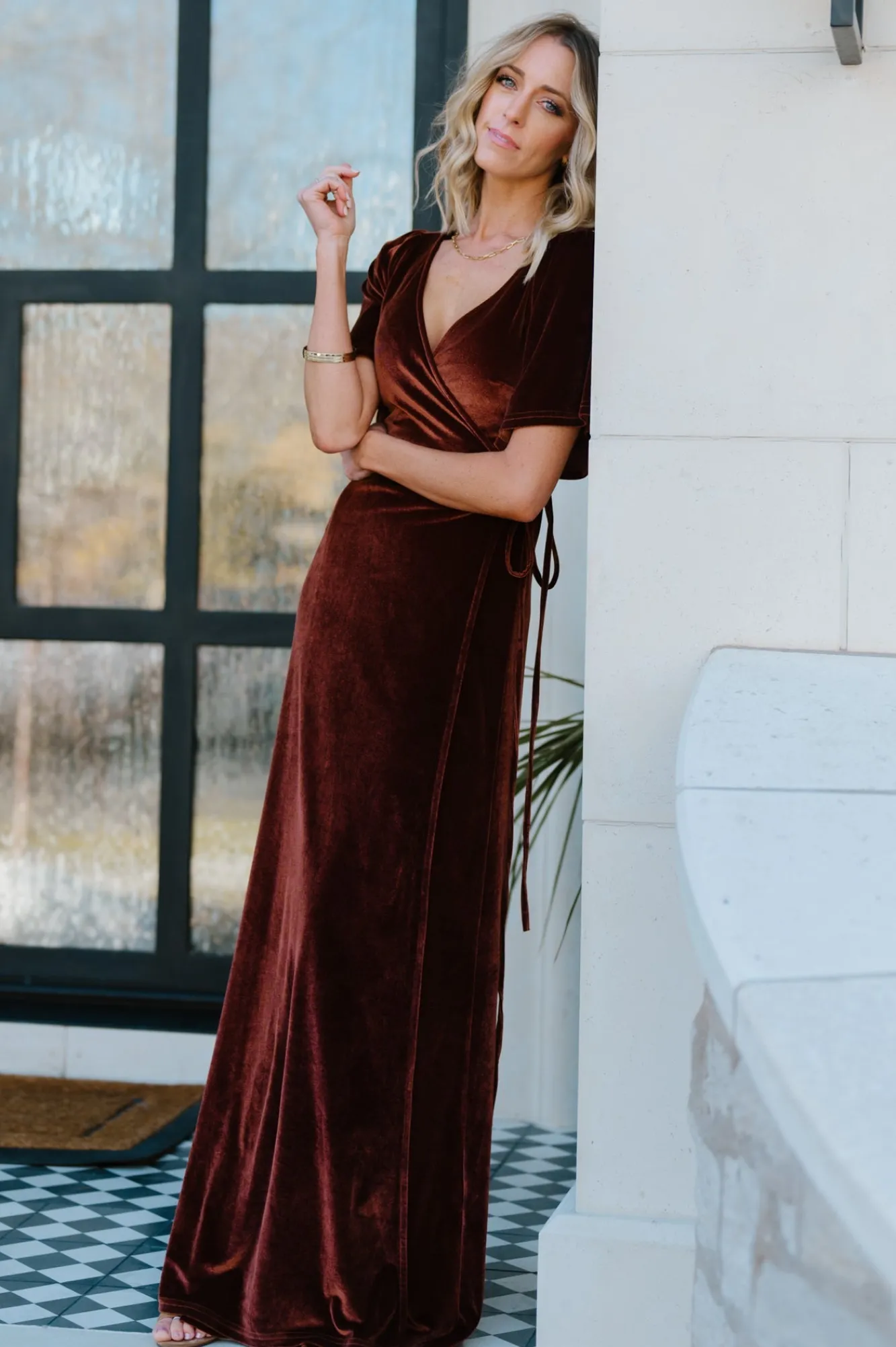 Baltic Born Meghan Velvet Wrap Maxi Dress |