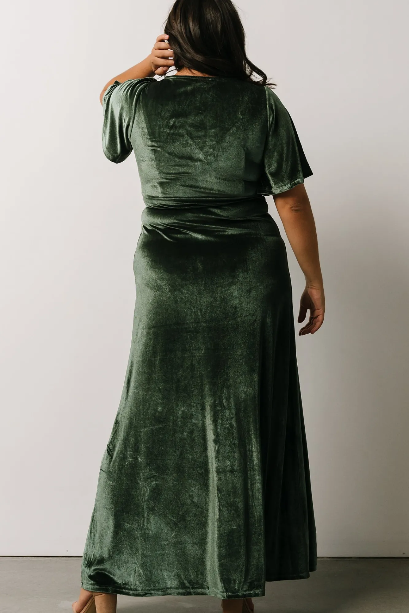 Baltic Born Meghan Velvet Wrap Maxi Dress | Deep Green