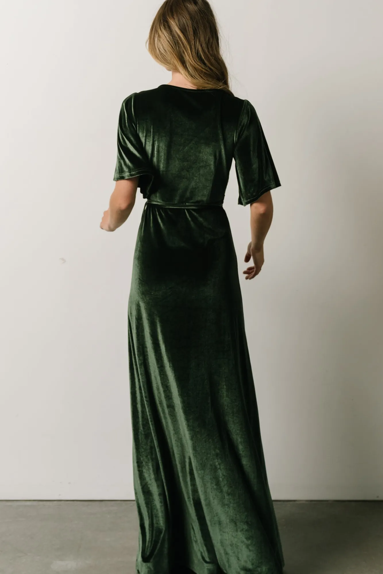 Baltic Born Meghan Velvet Wrap Maxi Dress | Deep Green