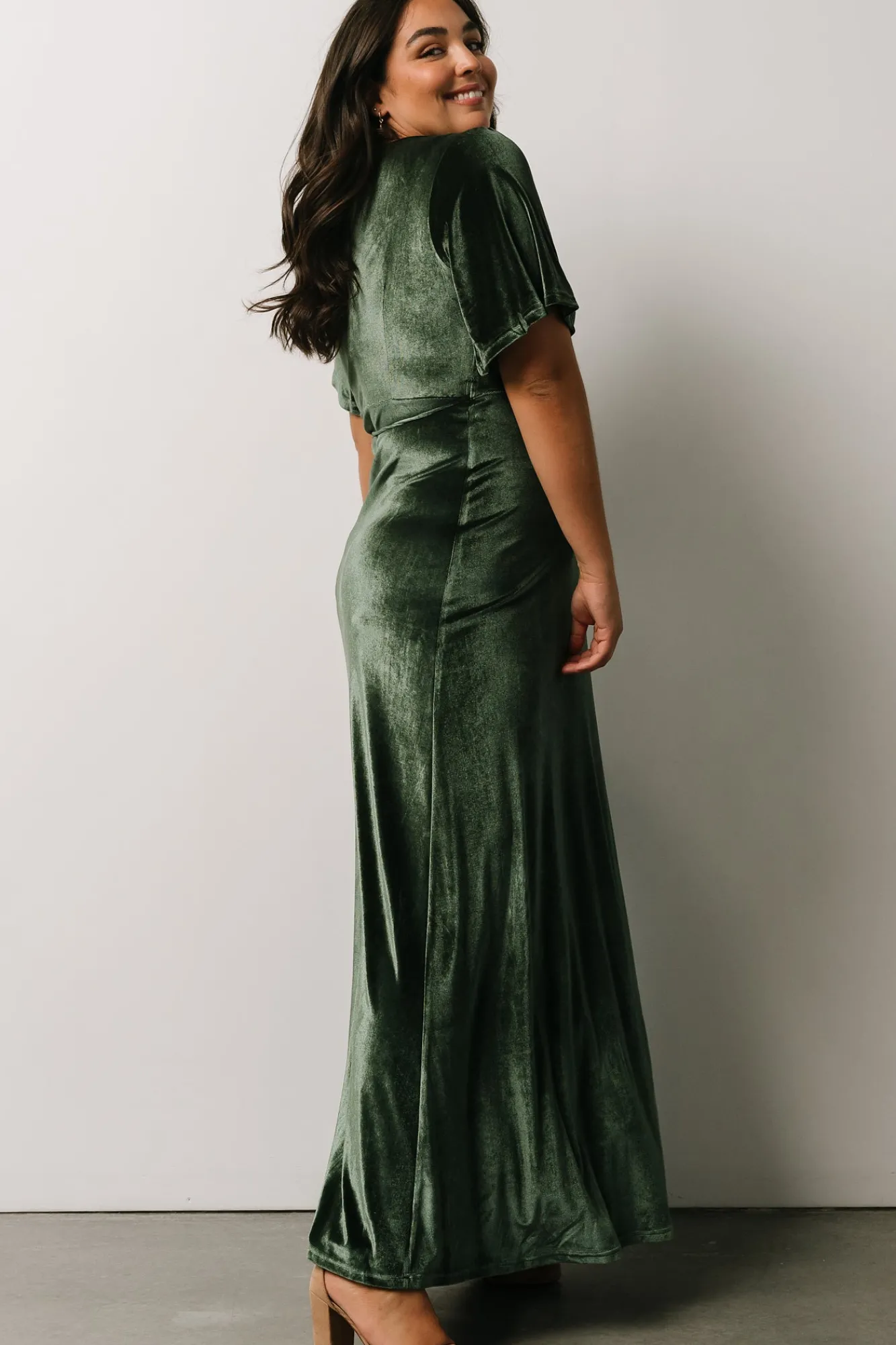 Baltic Born Meghan Velvet Wrap Maxi Dress | Deep Green