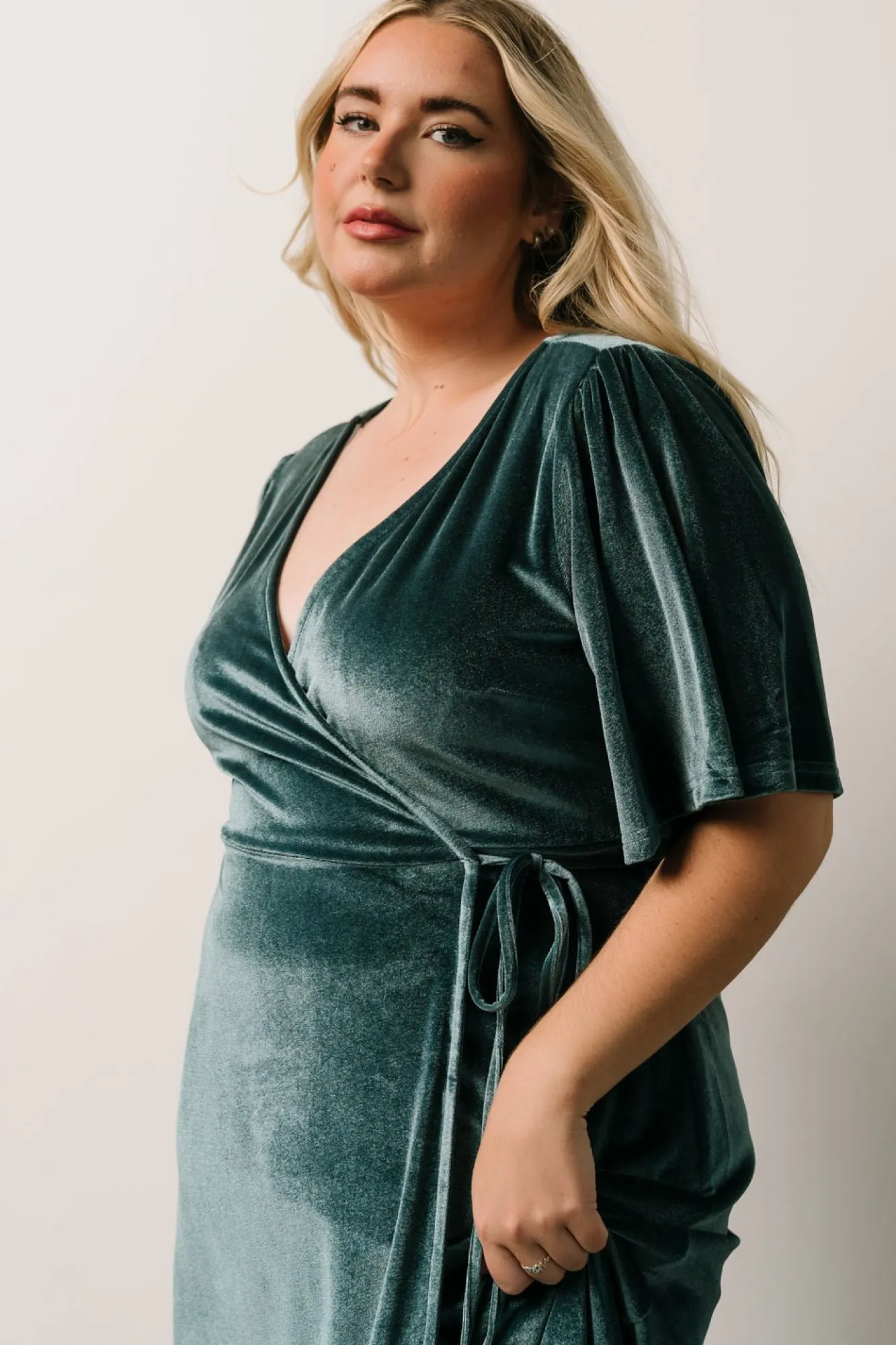 Baltic Born Meghan Velvet Wrap Maxi Dress | Persian Blue
