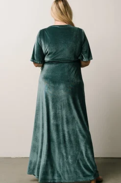Baltic Born Meghan Velvet Wrap Maxi Dress | Persian Blue