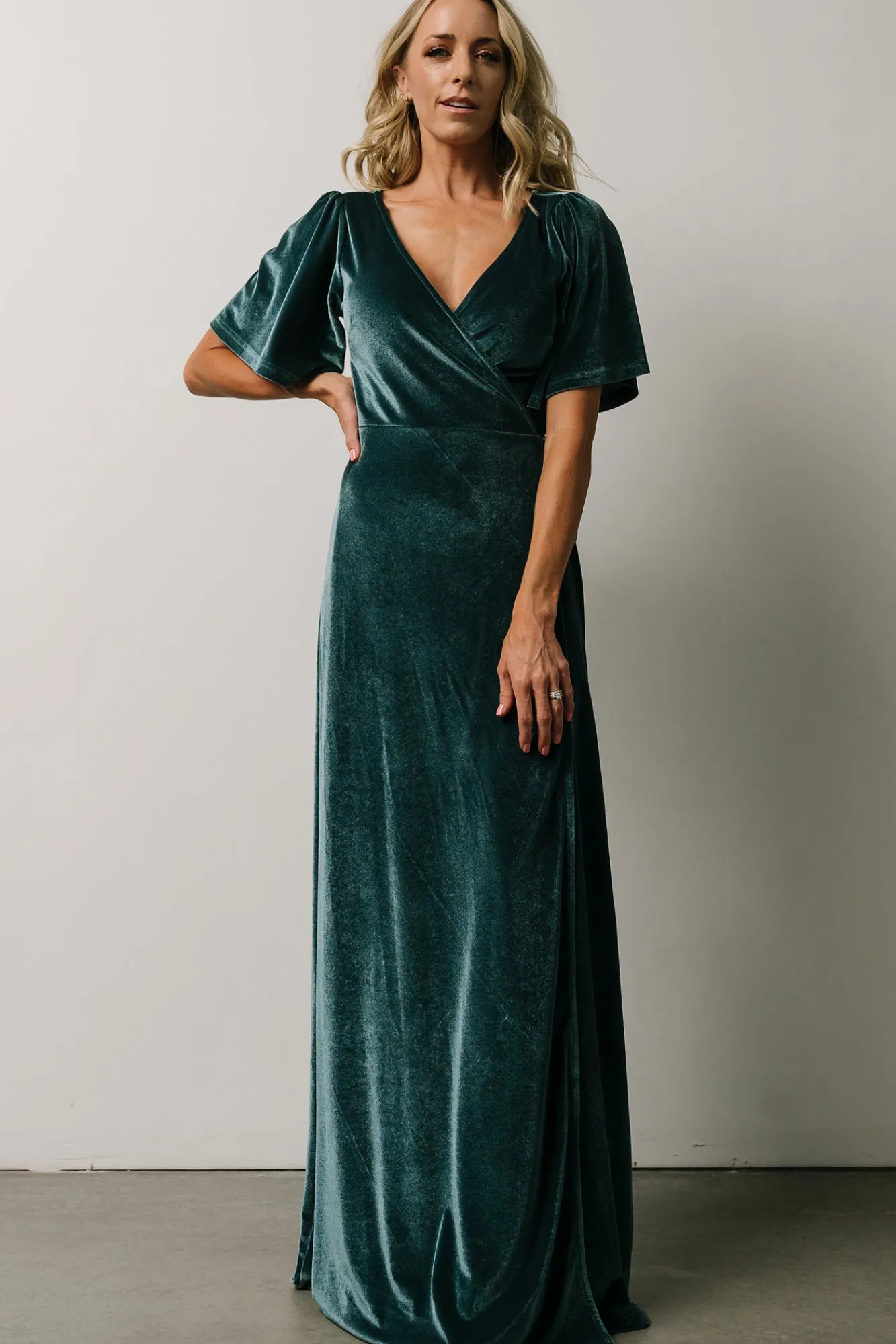 Baltic Born Meghan Velvet Wrap Maxi Dress | Persian Blue