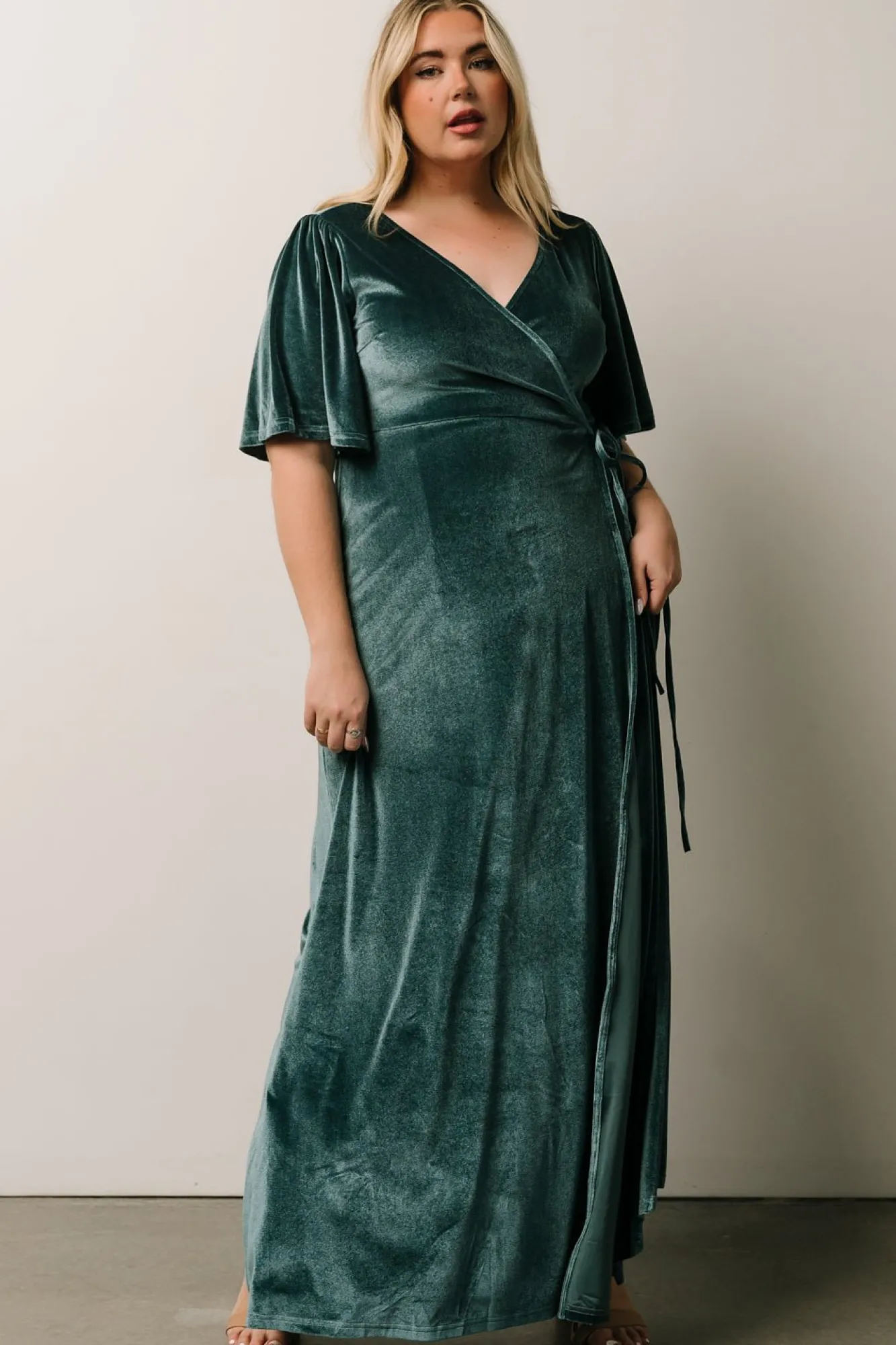 Baltic Born Meghan Velvet Wrap Maxi Dress | Persian Blue