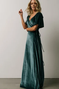 Baltic Born Meghan Velvet Wrap Maxi Dress | Persian Blue
