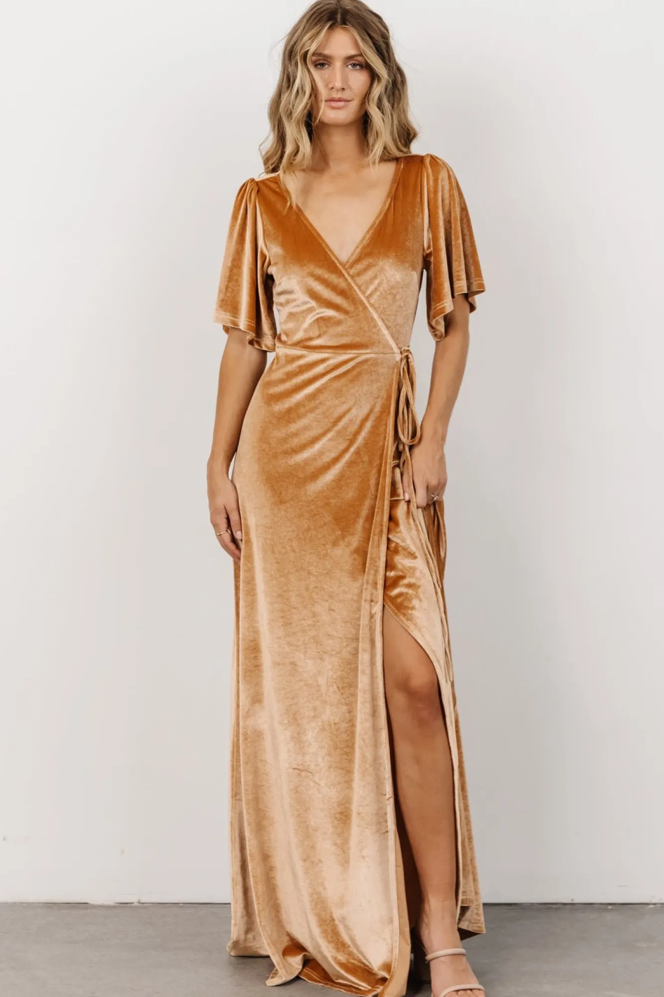 Baltic Born Meghan Velvet Wrap Maxi Dress | Golden Hour