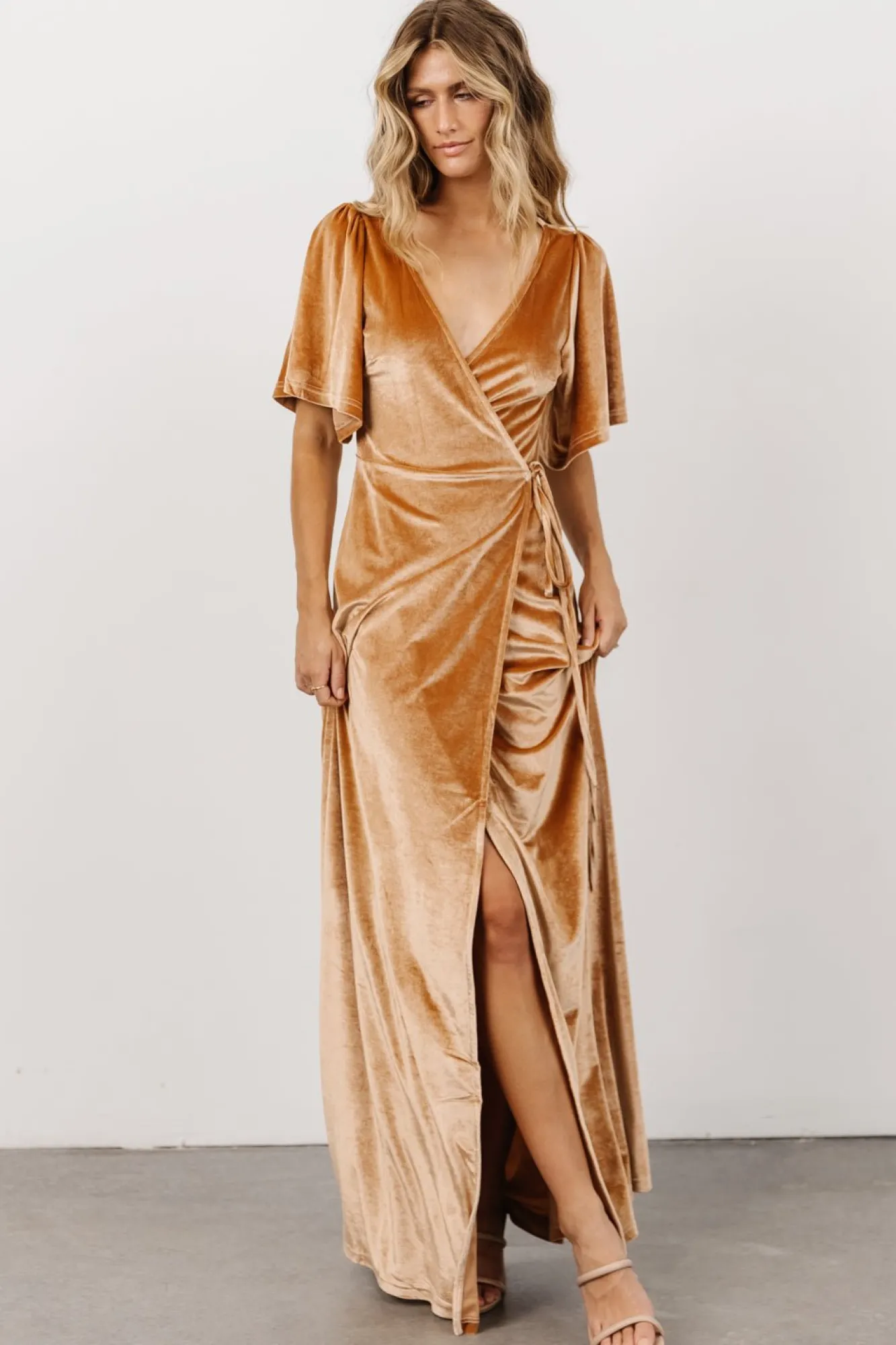 Baltic Born Meghan Velvet Wrap Maxi Dress | Golden Hour